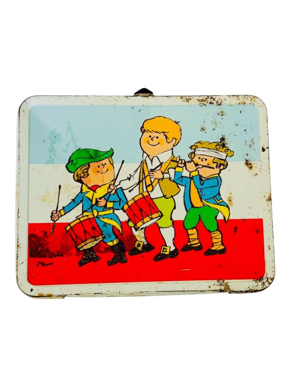 Bicentennial Lunchbox 1976 Ohio Art Metal Patriotic Drummer Kids USA HTF Vintage